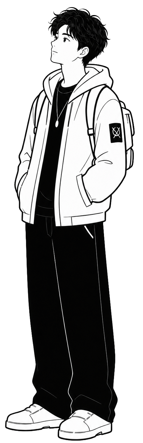 Illustrated standing character